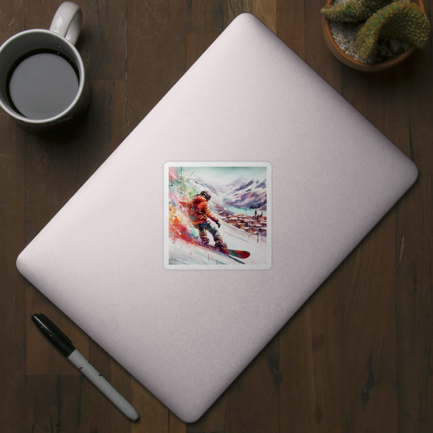 Artistic illustration of a snowboarder by WelshDesigns